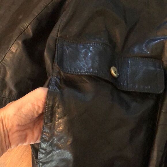 Bloomingdales The Mens store black leather jacket size 46 - Picture 4 of 7